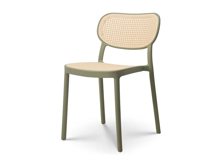 Chaise de salle à manger verte style vintage