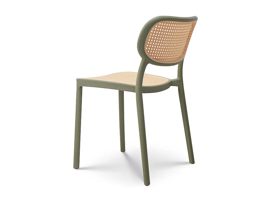 Chaise de salle à manger verte style vintage