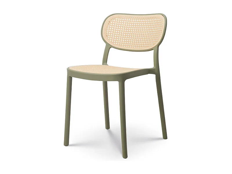 Chaise de salle à manger verte style vintage