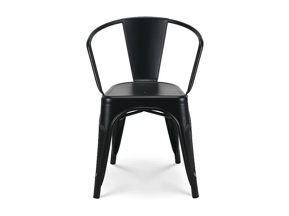 Chaise en métal noir mat style Industriel - Fauteuil industriel avec accoudoirs