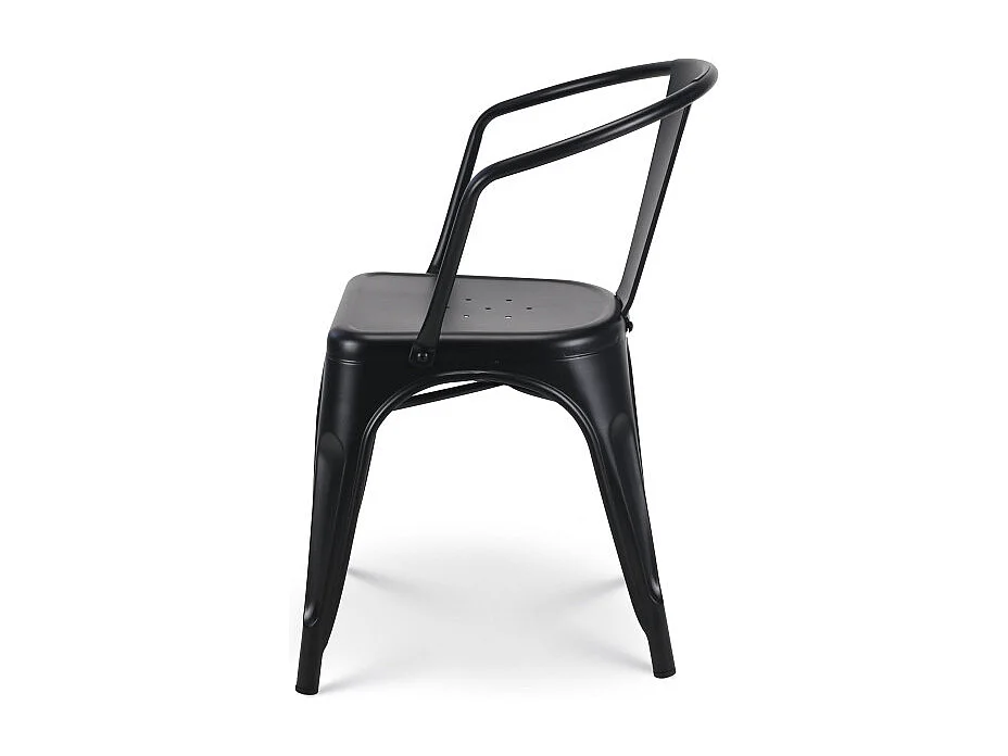 Chaise en métal noir mat style Industriel - Fauteuil industriel avec accoudoirs