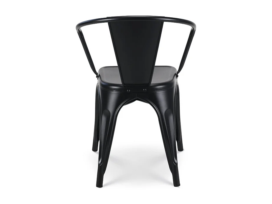 Chaise en métal noir mat style Industriel - Fauteuil industriel avec accoudoirs