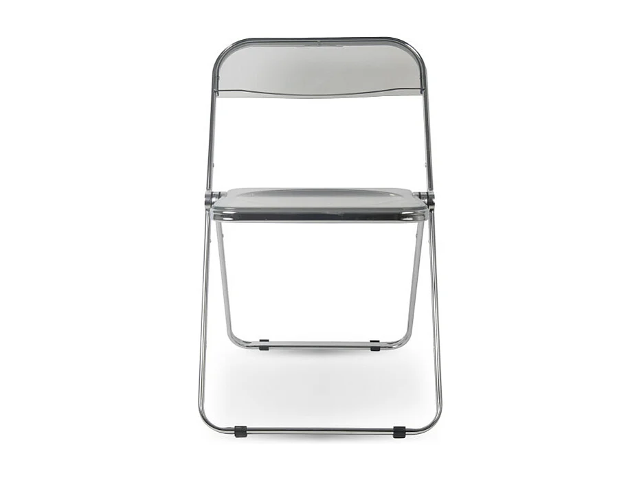 Chaise Pliable en plexiglass Couleur INOX et Gris fumé Smoke