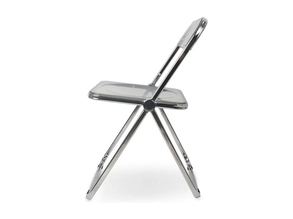 Chaise Pliable en plexiglass Couleur INOX et Gris fumé Smoke