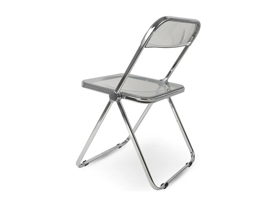 Chaise Pliable en plexiglass Couleur INOX et Gris fumé Smoke