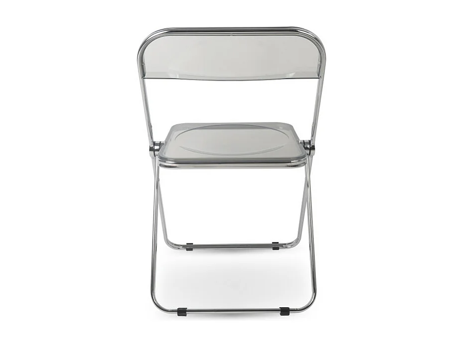 Chaise Pliable en plexiglass Couleur INOX et Gris fumé Smoke