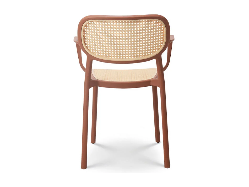 Chaise de salle à manger rouille style vintage avec accoudoirs