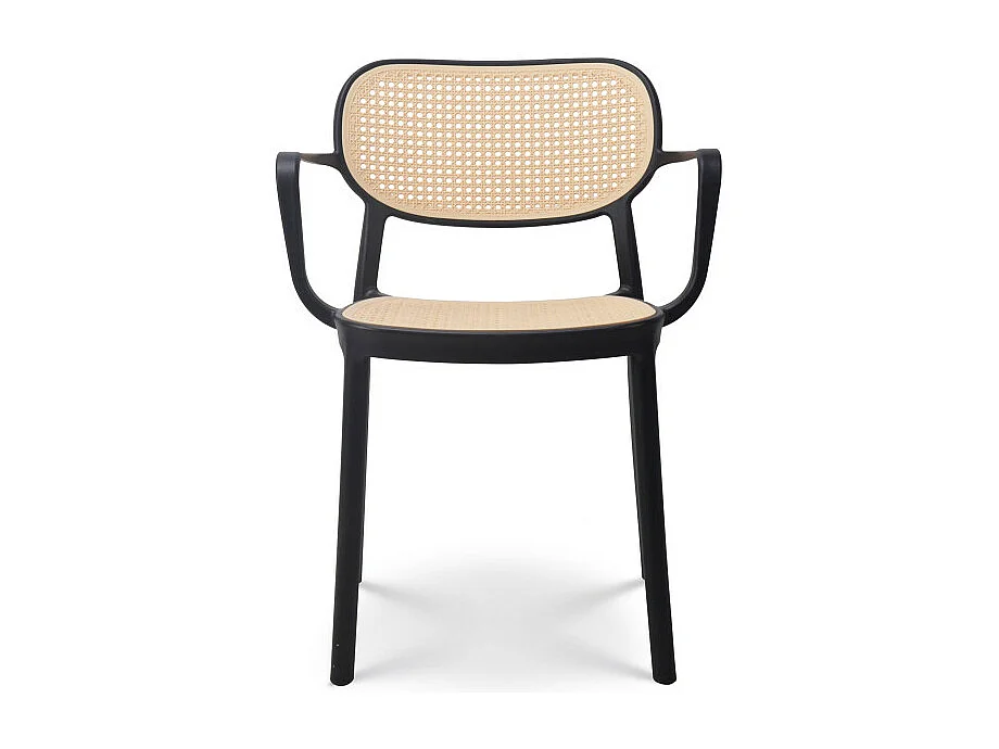 Chaise de salle à manger noire style vintage avec accoudoirs