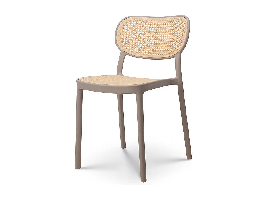 Chaise de salle à manger beige style vintage