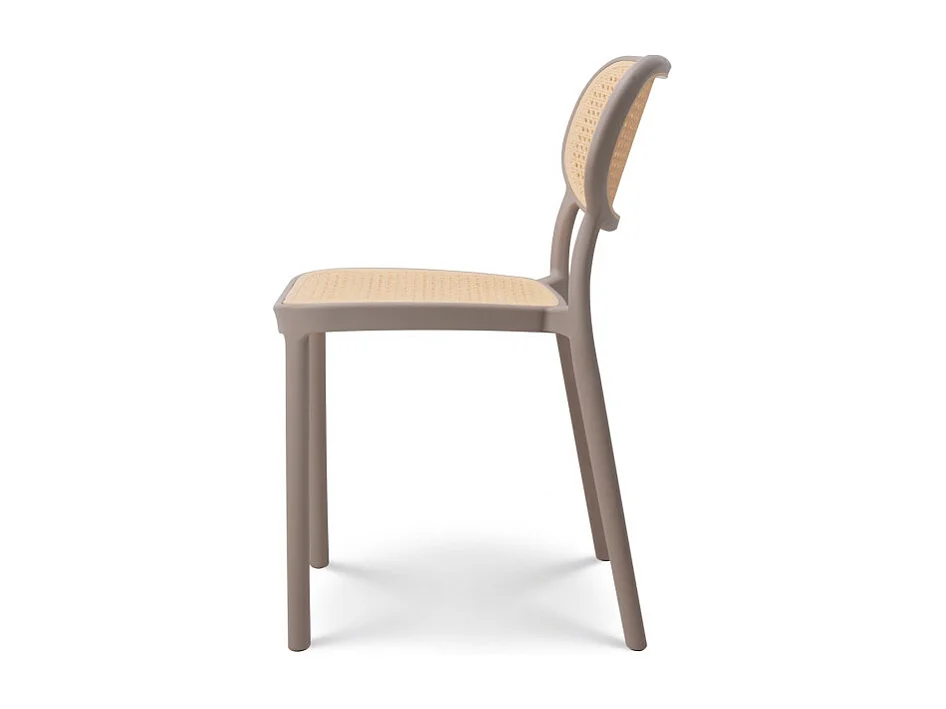 Chaise de salle à manger beige style vintage