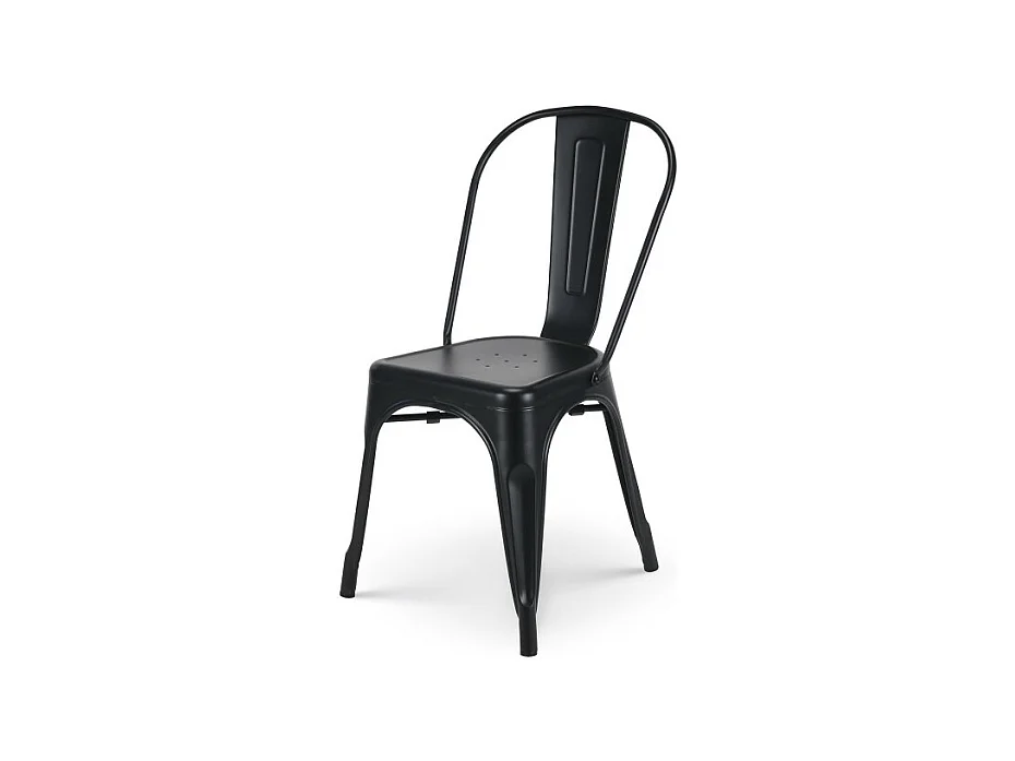 Chaise en métal noir style industriel - Finition mat