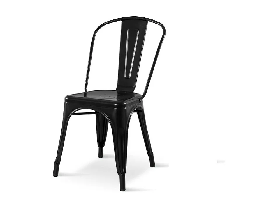 Chaise en métal noir style industriel - Aspect brillant