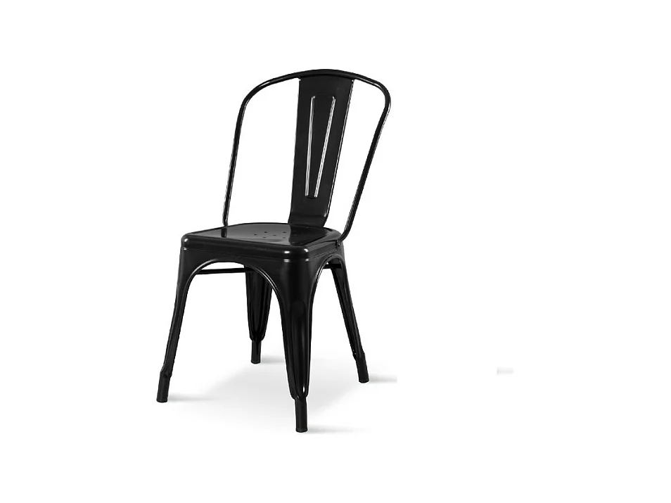 Chaise en métal noir style industriel - Aspect brillant