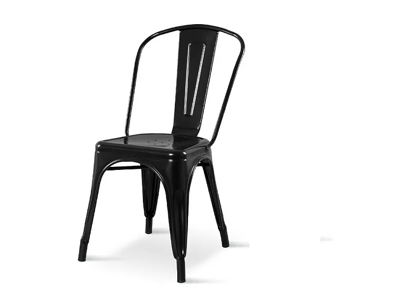 Chaise en métal noir style industriel - Aspect brillant