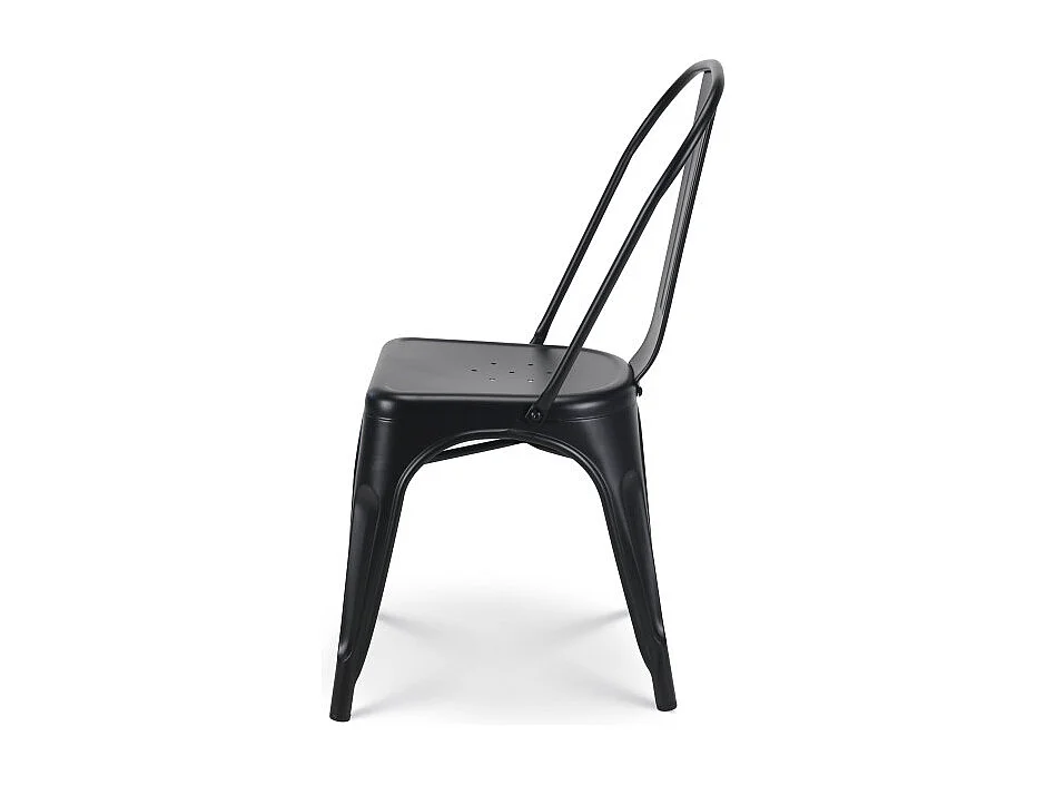 Lot de 6 chaises en métal noir mat - Style industriel