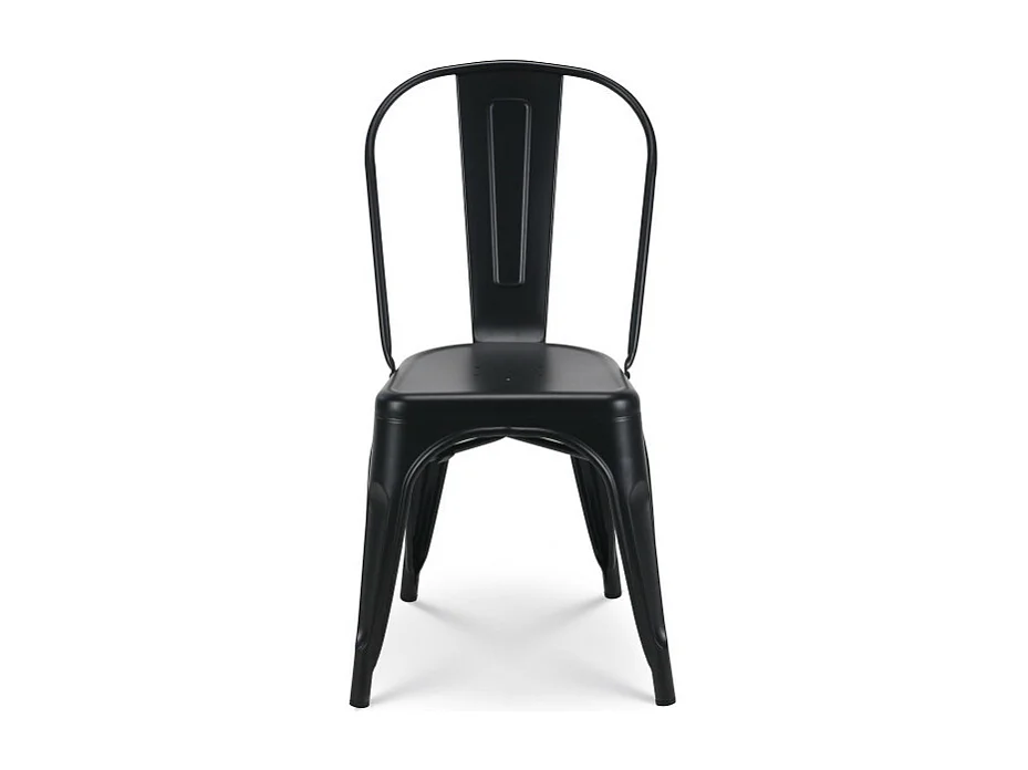 Lot de 6 chaises en métal noir mat - Style industriel