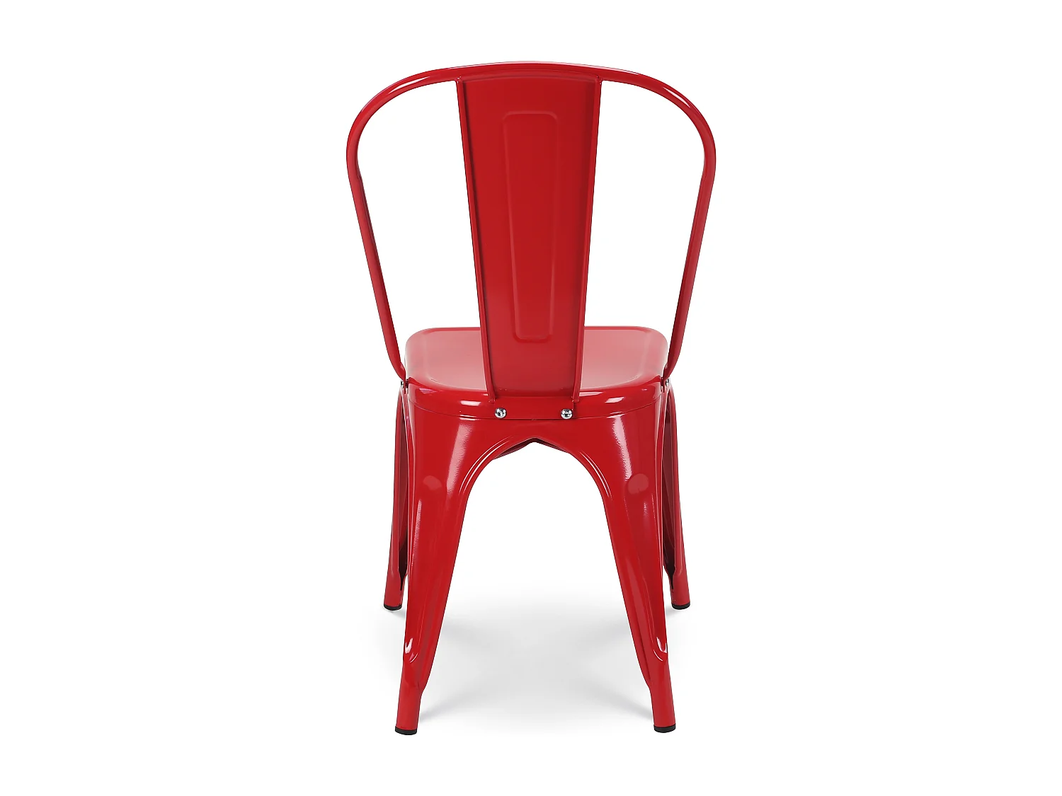 Lot de 4 chaises style industriel en métal rouge - Finition brillant