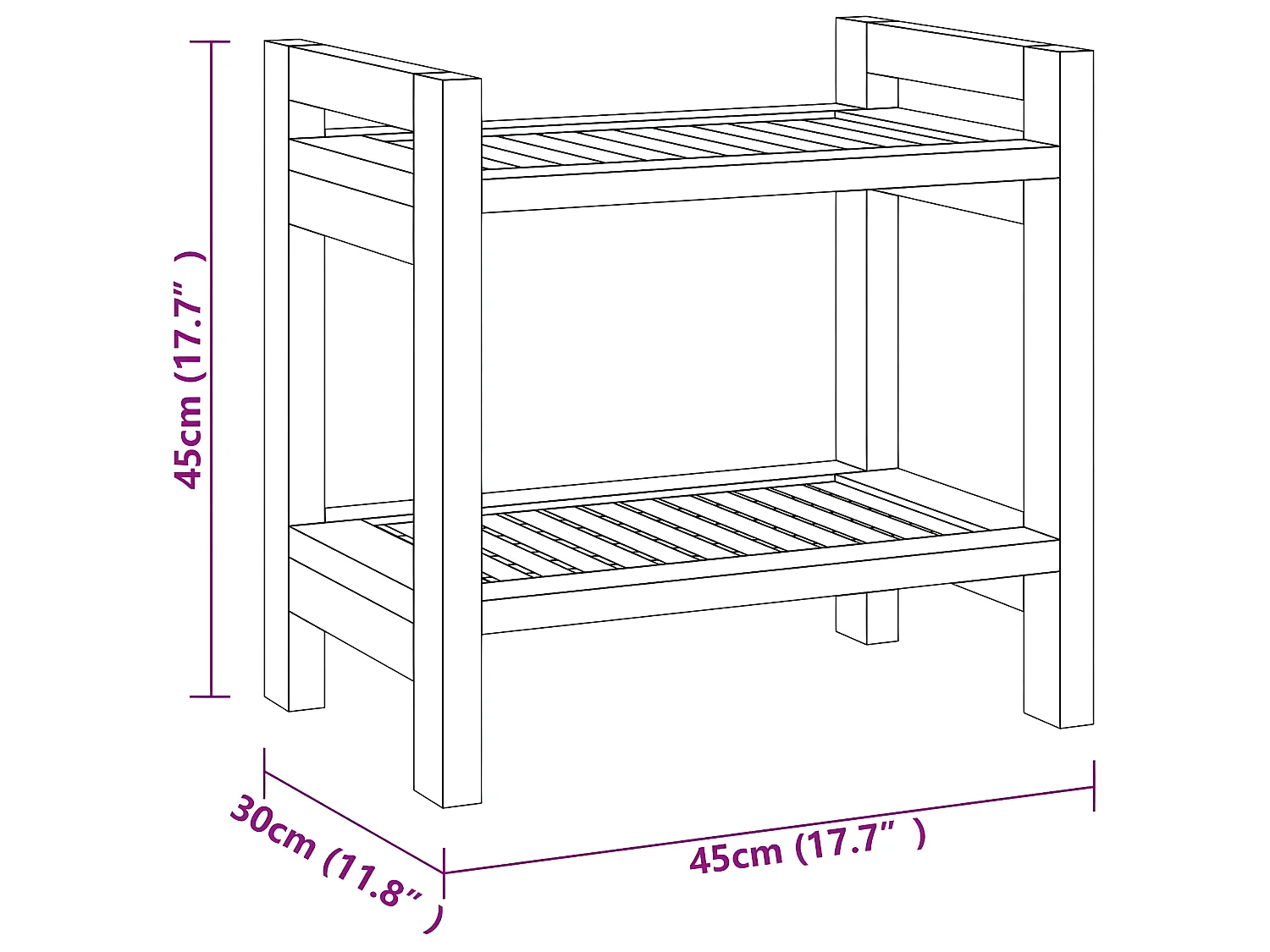 Banc de douche 45x30x45 cm Bois massif de teck
