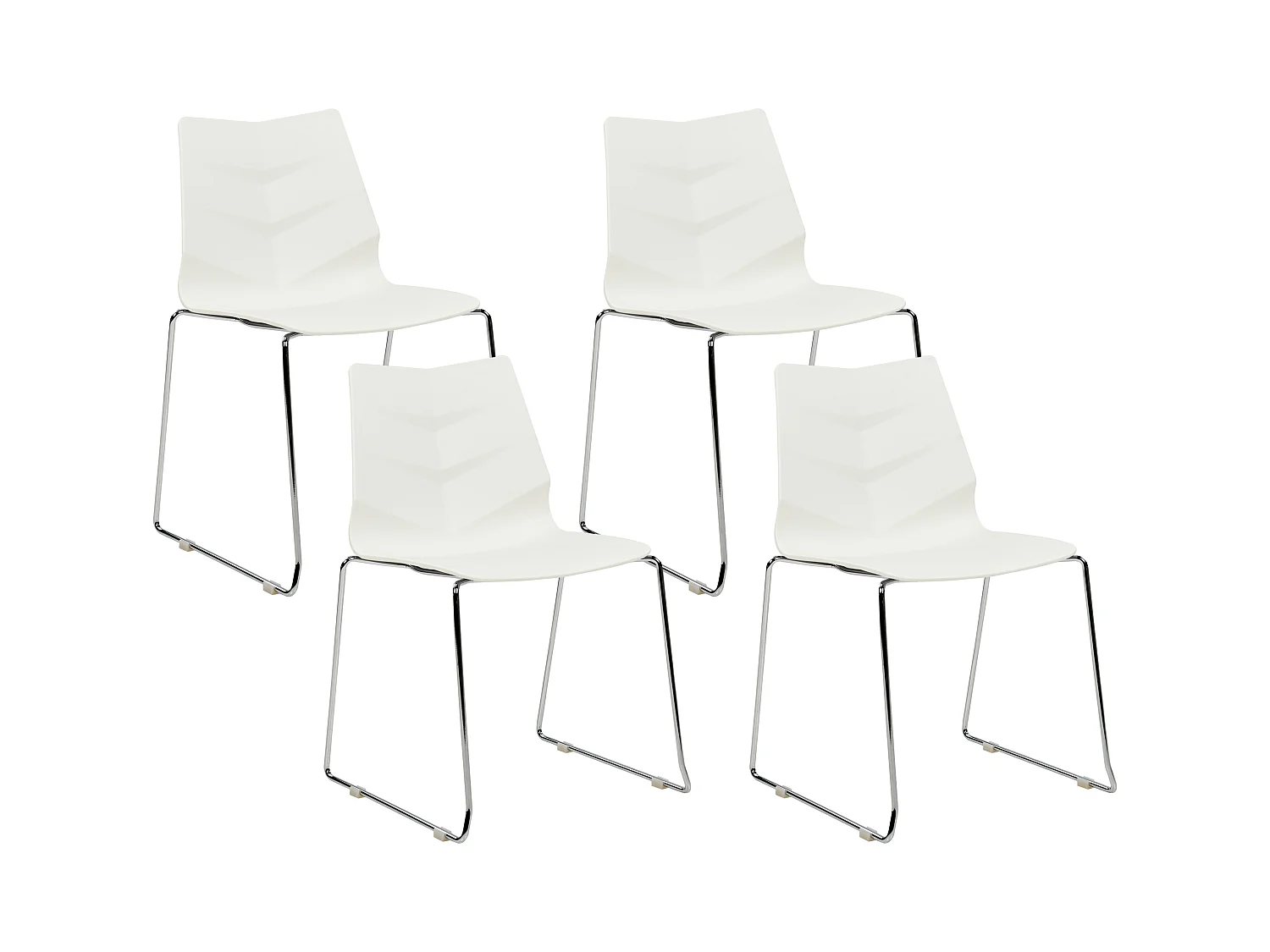 Set van 4 eetkamerstoelen HARTLEY Wit