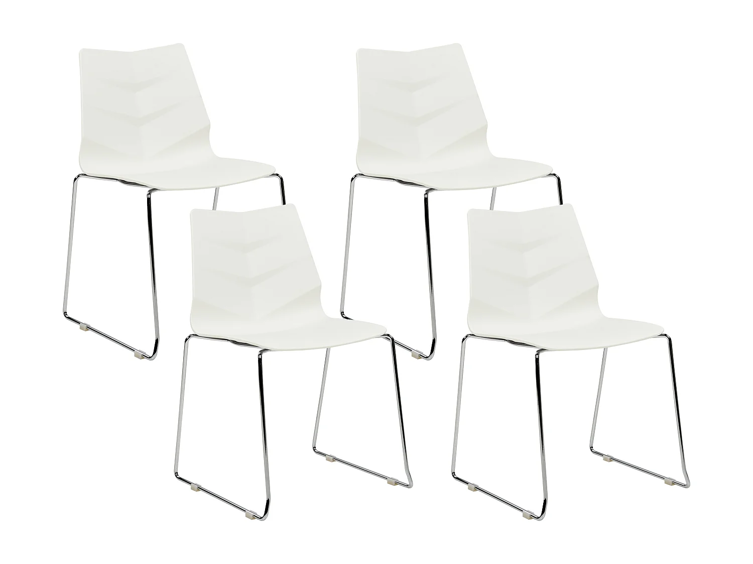 Conjunto de 4 cadeiras de jantar HARTLEY Branco