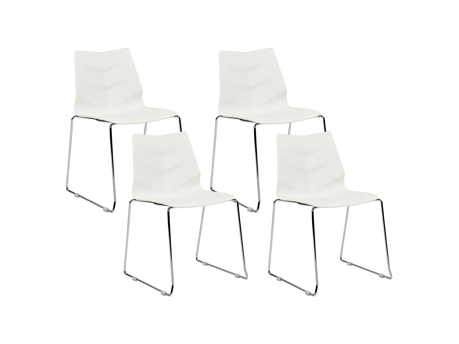 Lot de 4 chaises de salle à manger HARTLEY Blanc