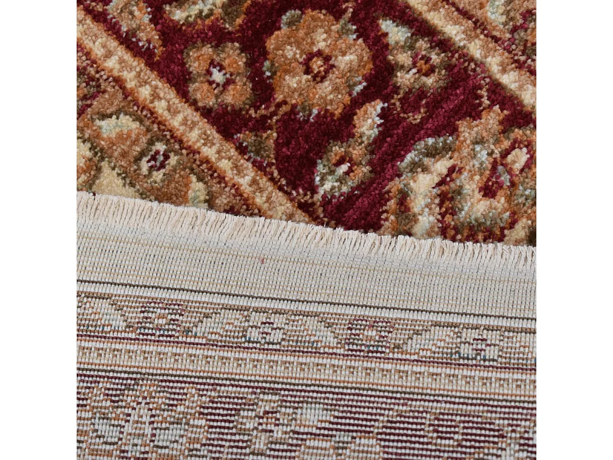 Tapis orient 120x180 rectangle rouge et beige tissé motifs orientaux CHOBAY A