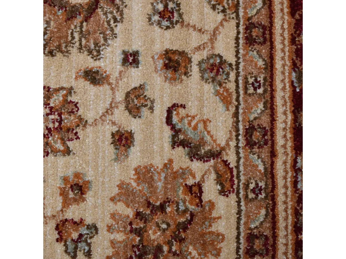 Tapis orient 120x180 rectangle rouge et beige tissé motifs orientaux CHOBAY A