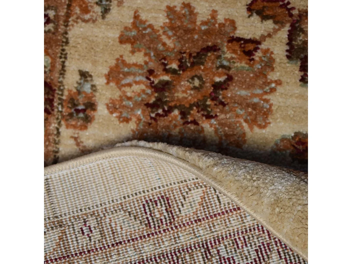 Tapis orient 120x180 rectangle rouge et beige tissé motifs orientaux CHOBAY A