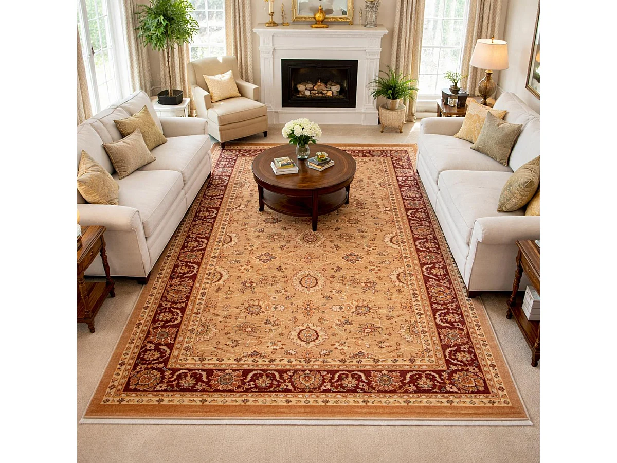 Tappeto orientale 120x180 rettangolo beige intrecciato con motivi orientali CHOBAY AC