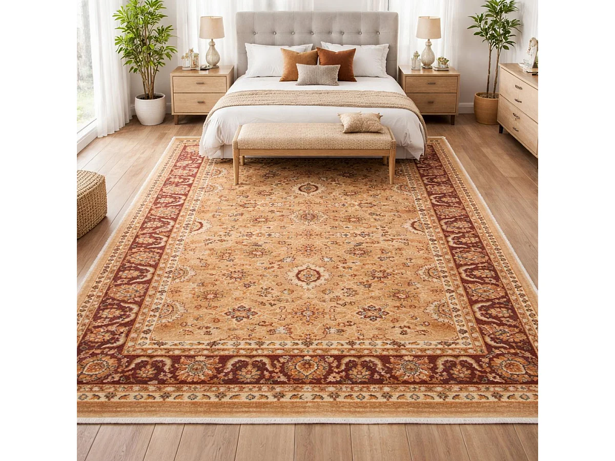 Tappeto orientale 120x180 rettangolo beige intrecciato con motivi orientali CHOBAY AC