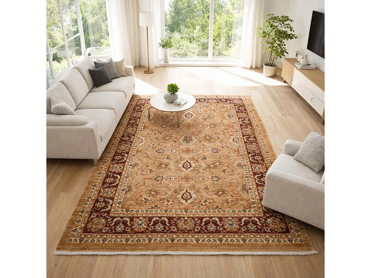 Tappeto orientale 120x180 rettangolo beige intrecciato con motivi orientali CHOBAY AC