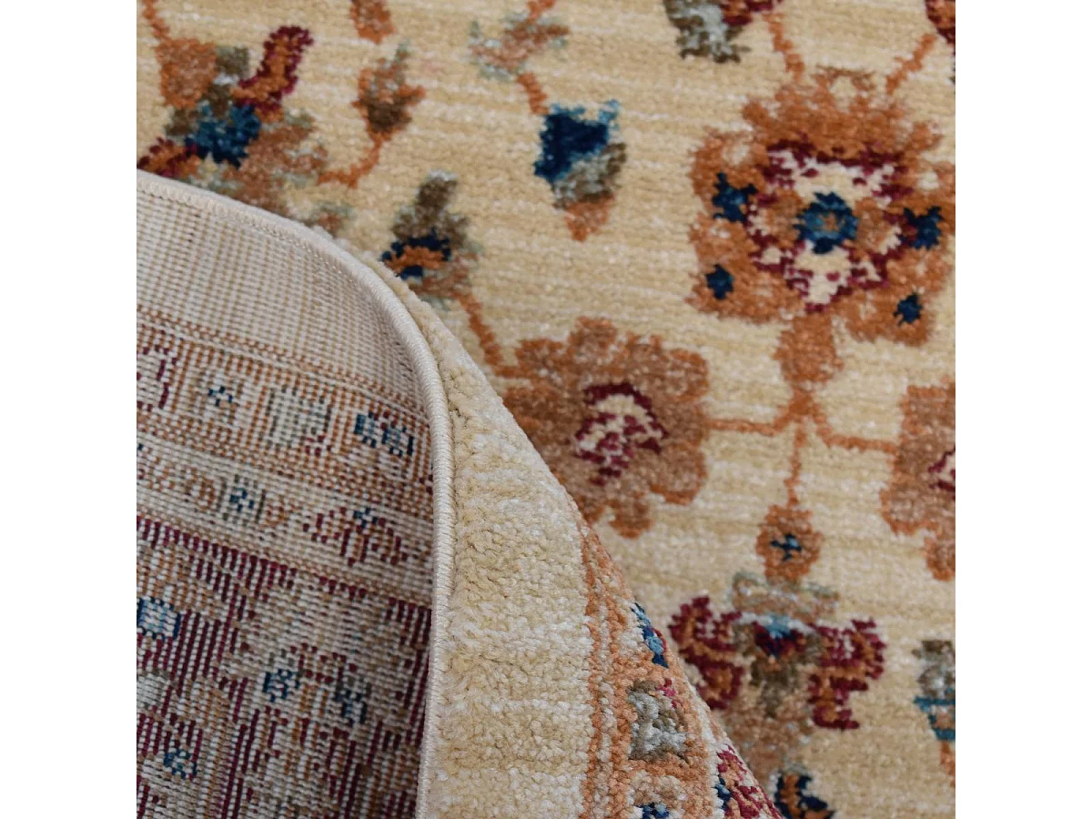 Tapis orient 120x180 rectangle beige et rouge tissé motifs orientaux CHOBAY G