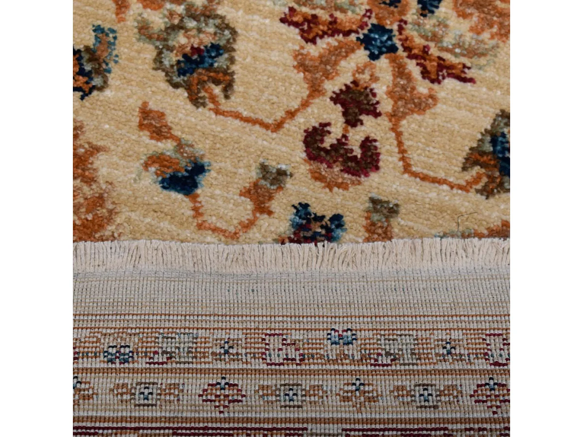 Tapis orient 120x180 rectangle beige et rouge tissé motifs orientaux CHOBAY G