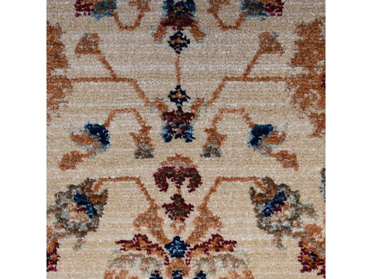 Tapis orient 120x180 rectangle beige et rouge tissé motifs orientaux CHOBAY G