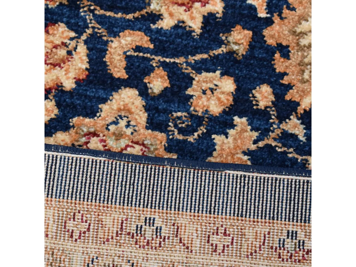 Tapis orient 120x180 rectangle bleu et beige tissé motifs orientaux CHOBAY AC