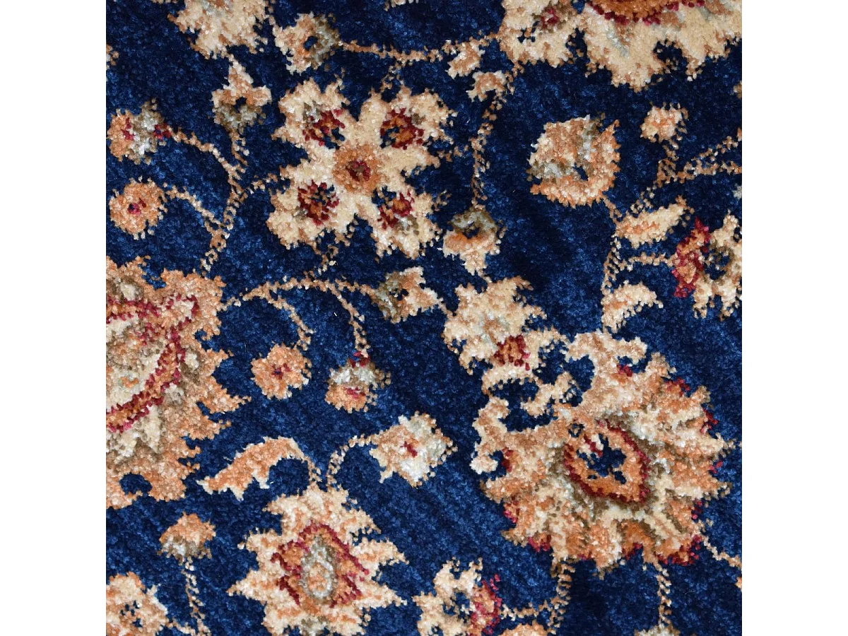 Tapis orient 120x180 rectangle bleu et beige tissé motifs orientaux CHOBAY AC