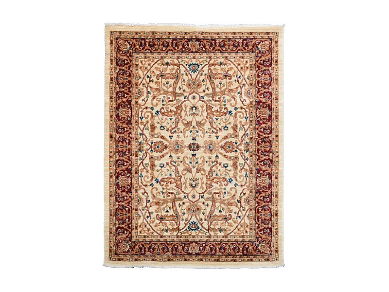 Tapis orient 120x180 rectangle beige et rouge tissé motifs orientaux CHOBAY AB