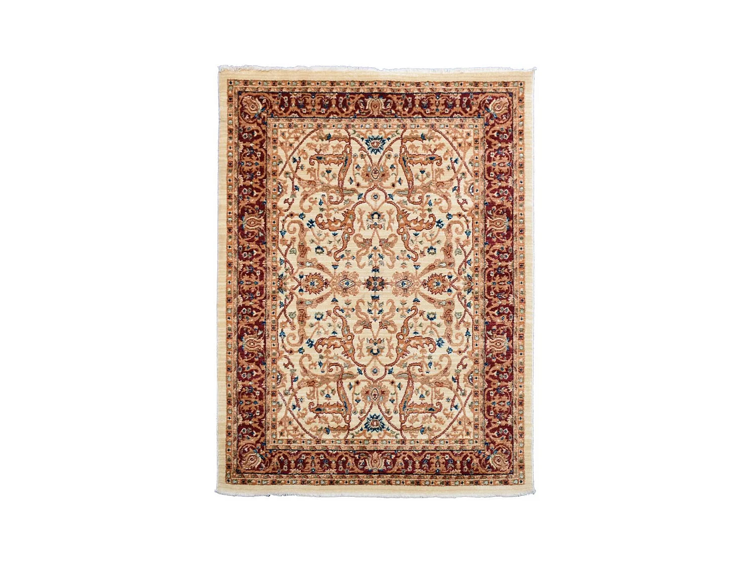 Tapis orient 120x180 rectangle beige et rouge tissé motifs orientaux CHOBAY AB