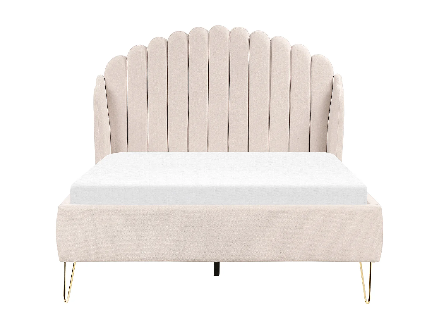 Lit avec sommier Tissu AMBILLOU 140 x 200 cm Beige clair