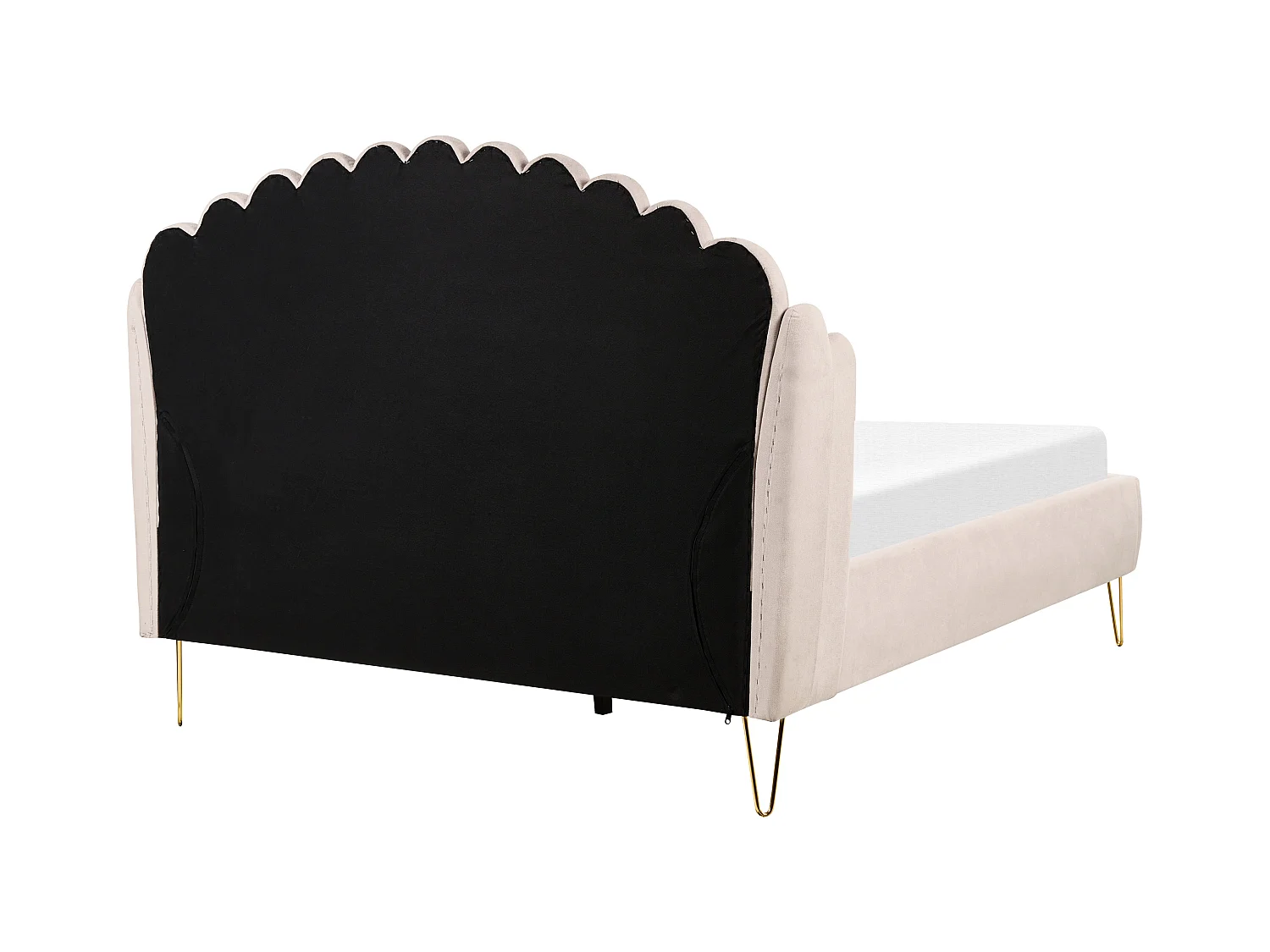 Lit avec sommier Tissu AMBILLOU 140 x 200 cm Beige clair