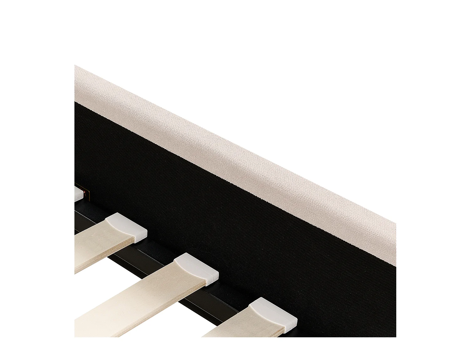 Lit avec sommier Tissu AMBILLOU 140 x 200 cm Beige clair