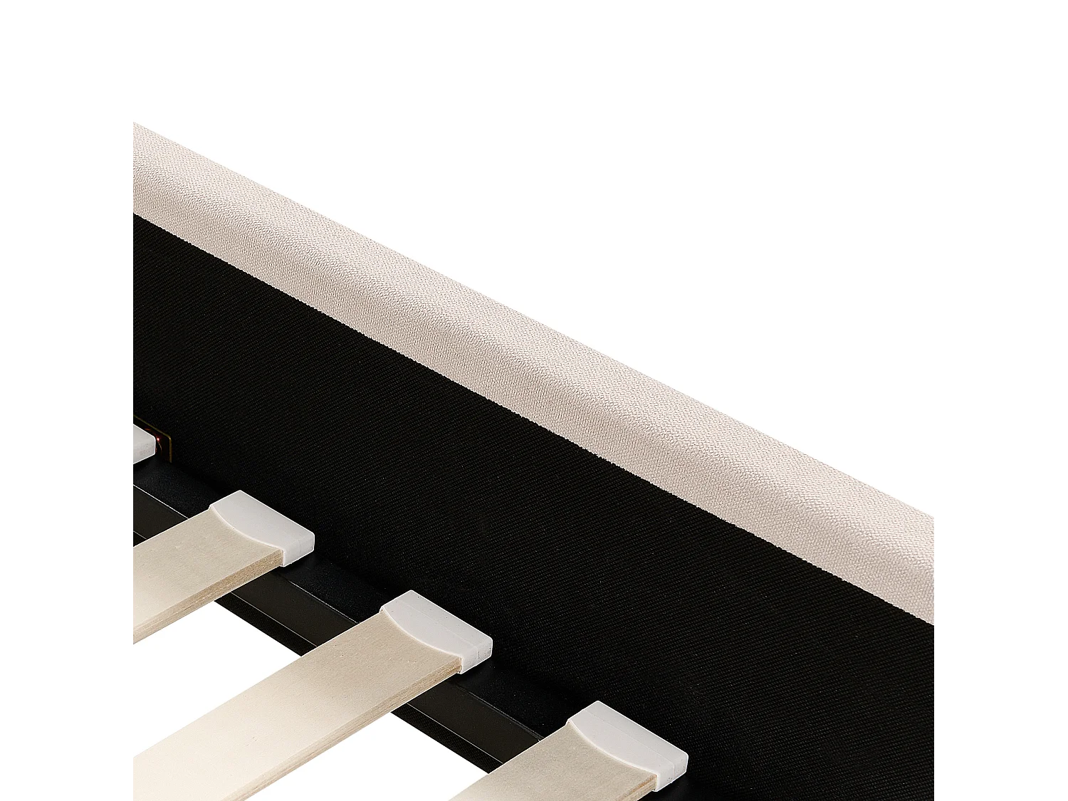 Lit avec sommier Tissu AMBILLOU 140 x 200 cm Beige clair