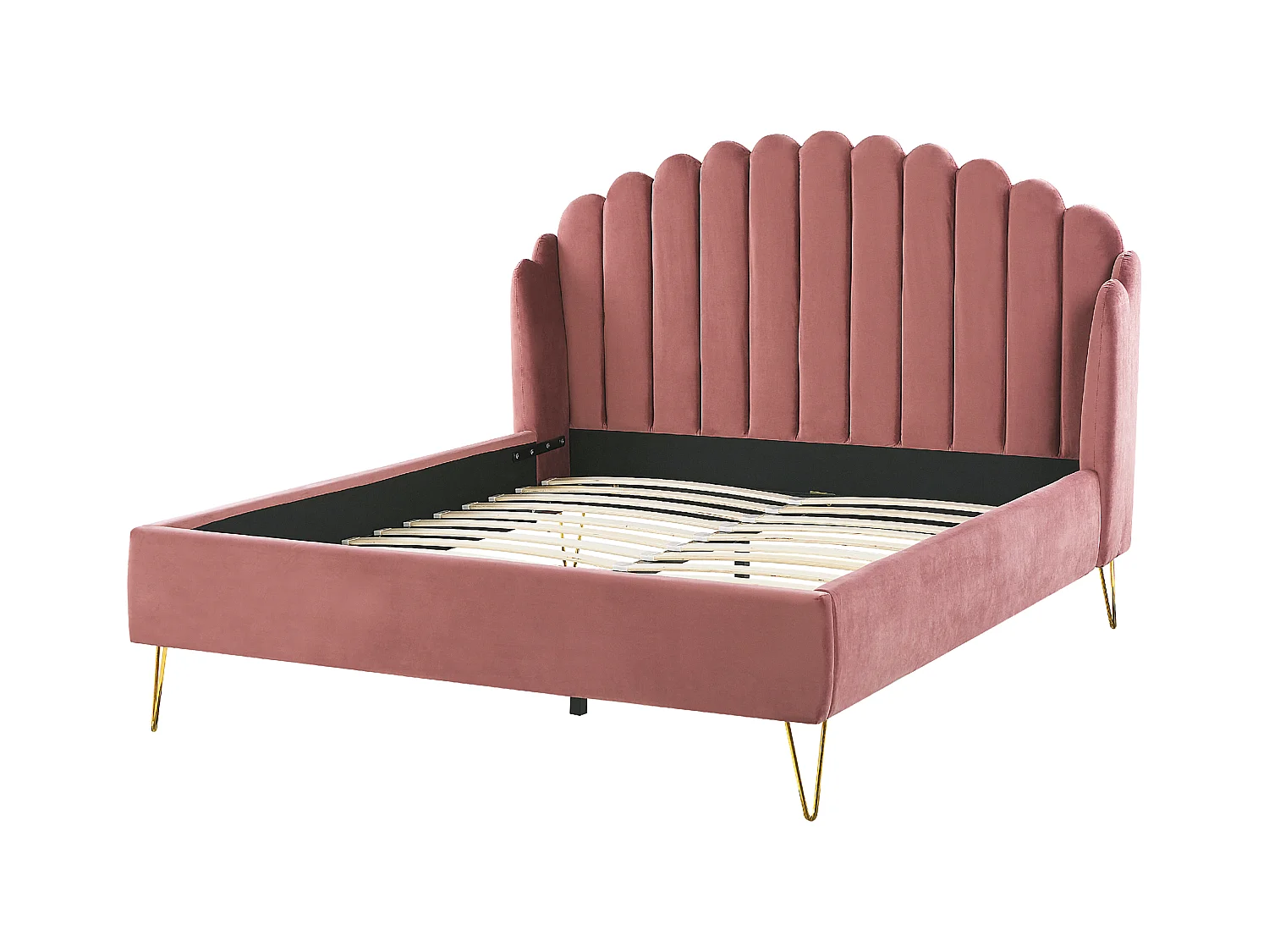 Bed Fluweel AMBILLOU 140 x 200 cm Roze