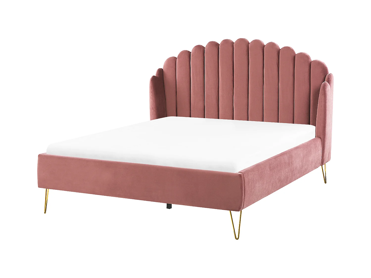 Letto Velluto AMBILLOU 140 x 200 cm Rosa