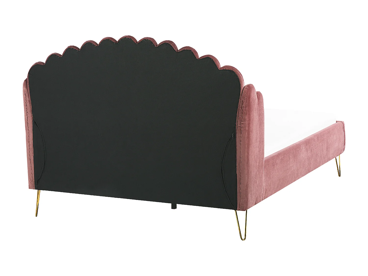 Polsterbett Samtstoff rosa mit Lattenrost vertikale Steppung 140x200 cm Ambillou