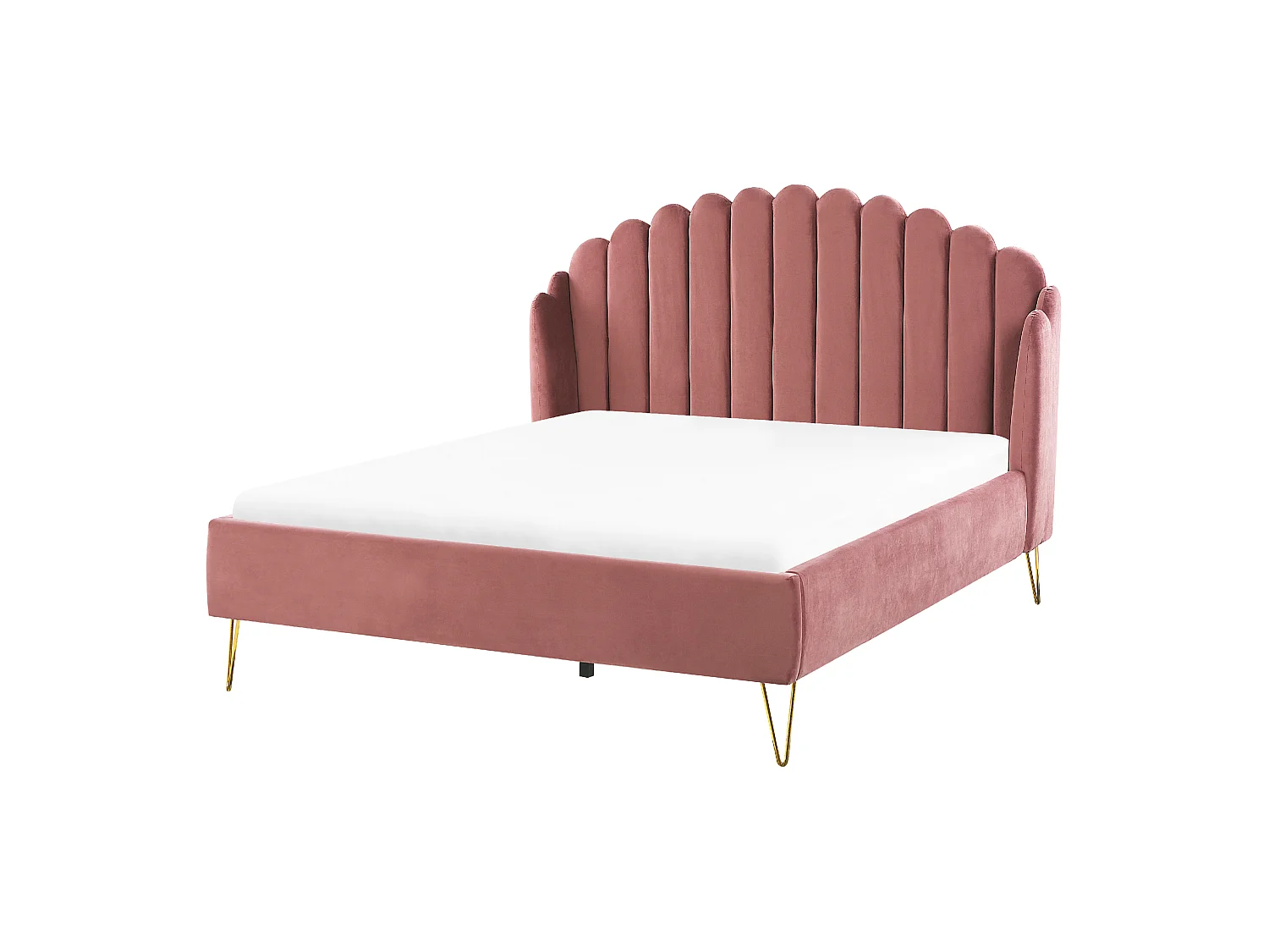 Bed Velvet AMBILLOU 140 x 200 cm (EU Double) Pink