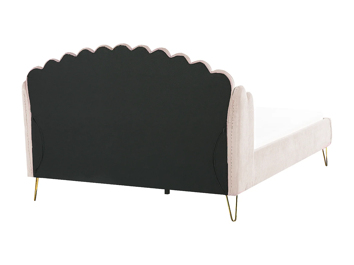 Lit avec sommier Velours AMBILLOU 180 x 200 cm Beige clair