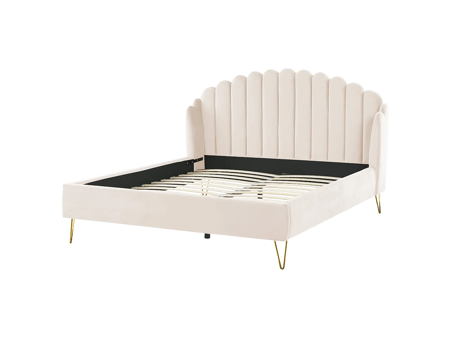 Seng Fløyel AMBILLOU 180 x 200 cm Lys beige