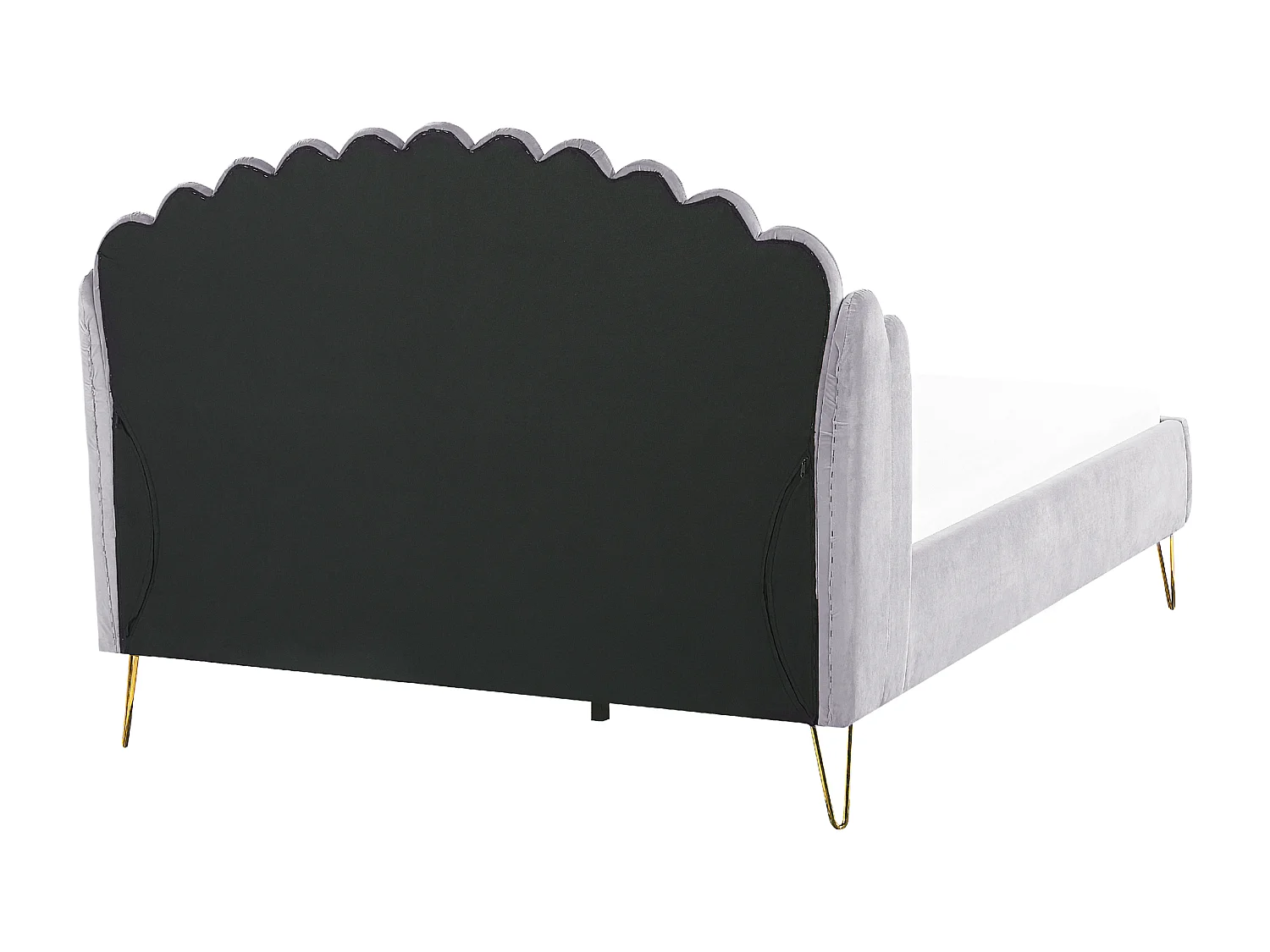 Lit avec sommier Velours AMBILLOU 140 x 200 cm Gris clair