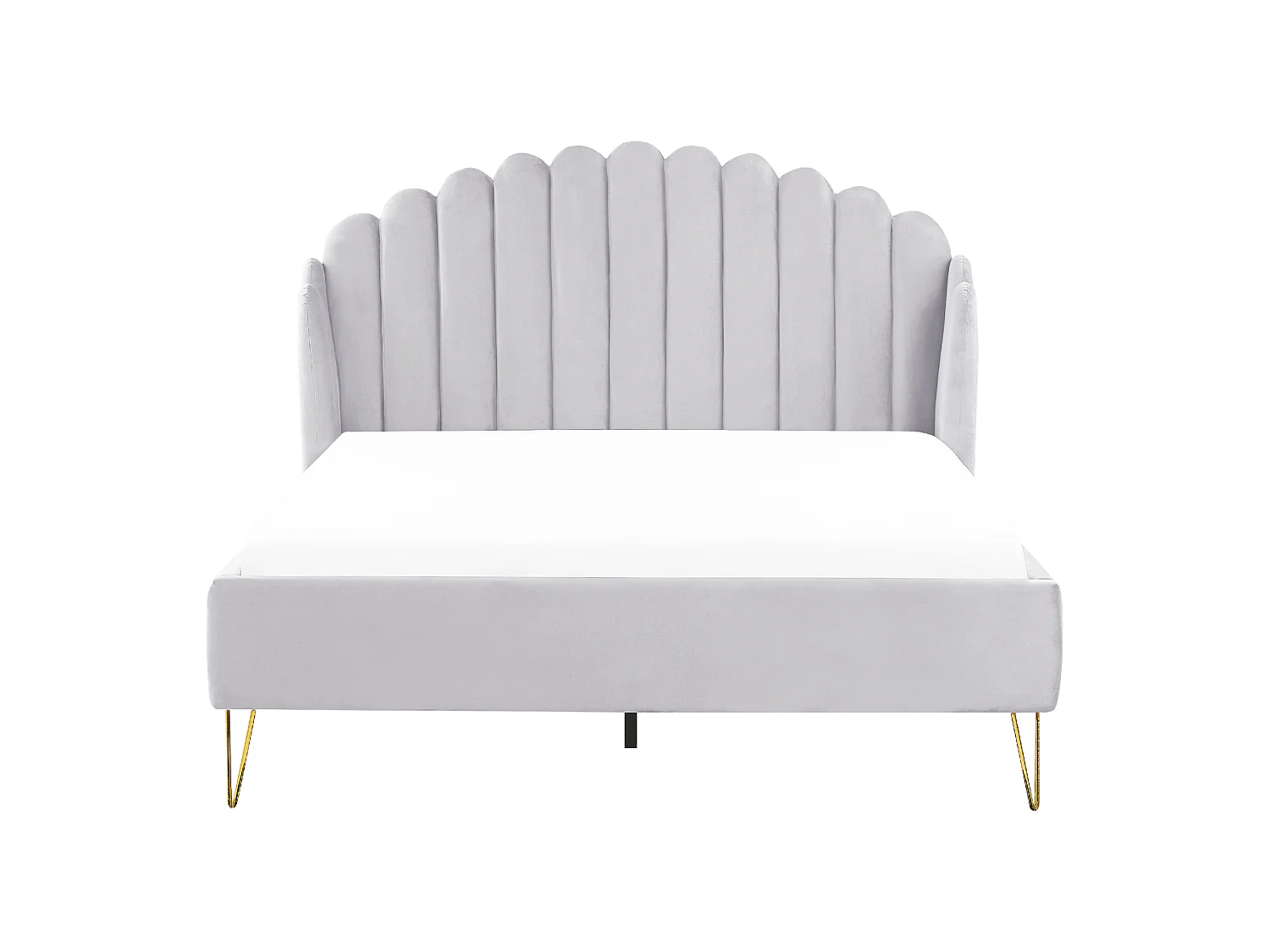 Bed Fluweel AMBILLOU 140 x 200 cm Lichtgrijs